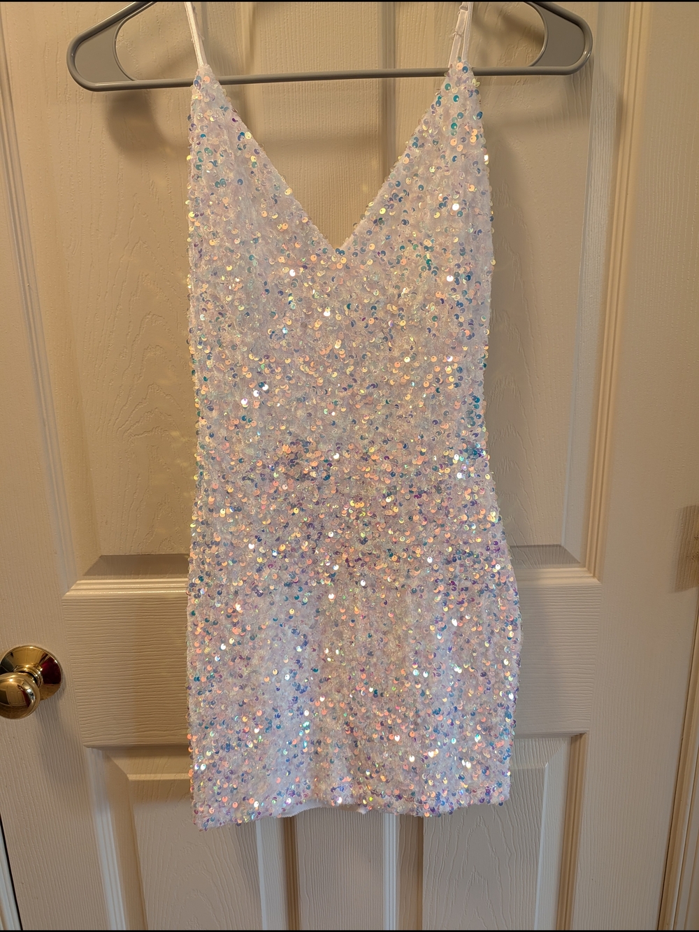 Windsor White Sequin Strap Dress